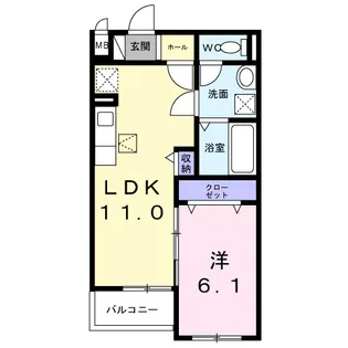 東一津屋アパート(027268101)【1階】の間取り