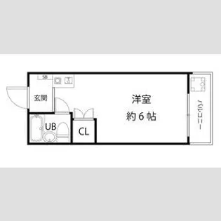 シャンブル千里山Ⅰ【3階】の間取り
