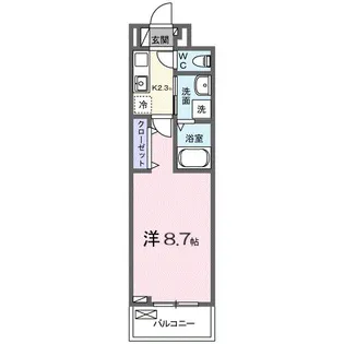 ヒカルサさいたま宮原【2階】の間取り