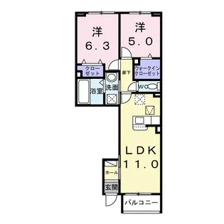 カトレヤ【1階】の間取り
