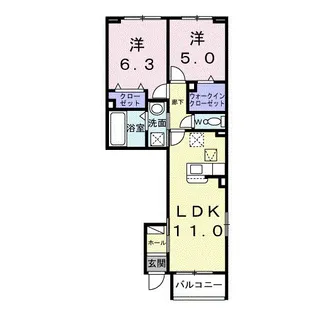 カトレヤ【1階】の間取り