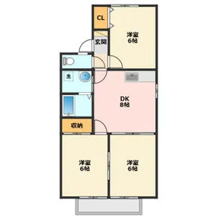ウィンドワードA【2階】の間取り
