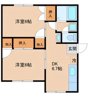 横山ハイツ【1階】の間取り