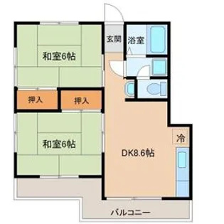 横山ハイツ【2階】の間取り
