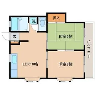ふじコーポ中の島A【2階】の間取り