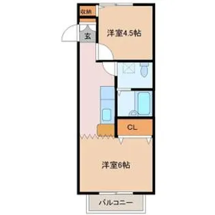 ビーチガーデンみゆき【1階】の間取り