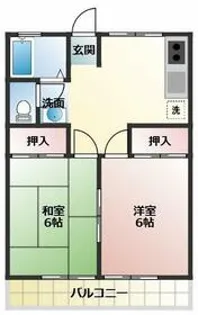前川ハイツ【202号室】の間取り