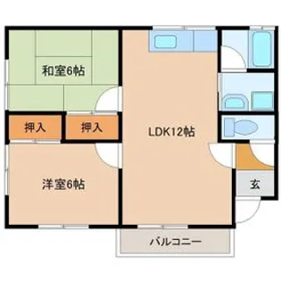 聖ハイツ第2【2階】の間取り