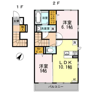 ルミエール A【2階】の間取り