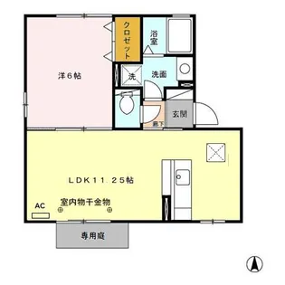 クレール B棟【1階】の間取り