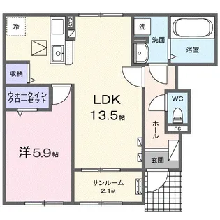 グラン ヴェール【1階】の間取り