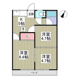 リブレス桐生堤町B【2階】の間取り