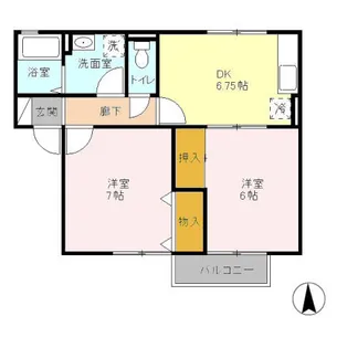 フラワーレジデンス北山 C【1階】の間取り