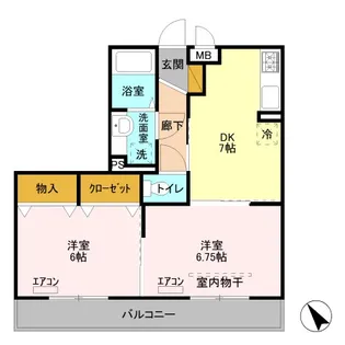 オペラハウス上大島 B【2階】の間取り