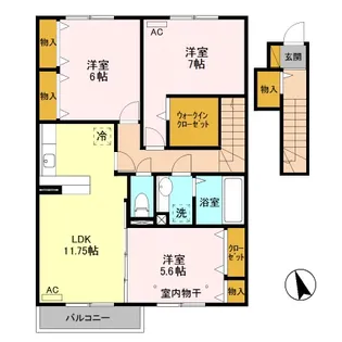 ポンテ リブロ A【2階】の間取り