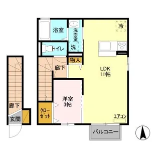 サウザンドサニー B【2階】の間取り