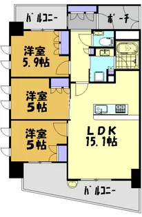 アデニウム武蔵小金井【605号室】の間取り