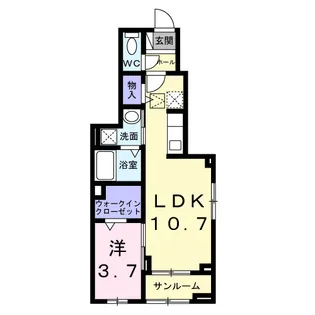 カーサルーチェ【1階】の間取り