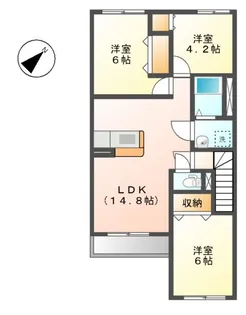 ユンバンチェン【2階】の間取り
