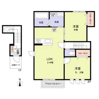 エバーグリーン【2階】の間取り