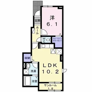 フォックス ゲート M【1階】の間取り