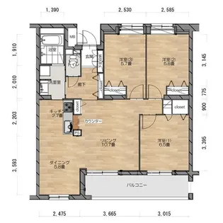 シュロス桃山台【5階】の間取り