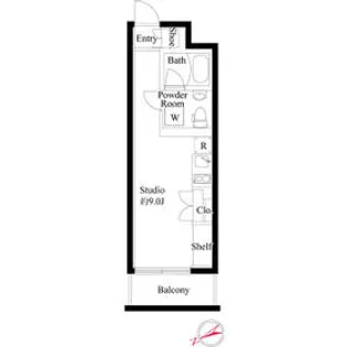 ホウエイコート西国立【2階】の間取り