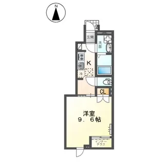 岐阜市黒野新築アパート【1階】の間取り