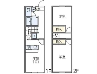 レオパレス峯下B【1階】の間取り