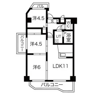 宝新瑞橋ハイツ【11階】の間取り
