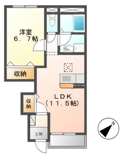 ヴィーヴテソロ【1階】の間取り