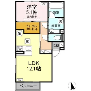 パルミエ Ⅲ【1階】の間取り