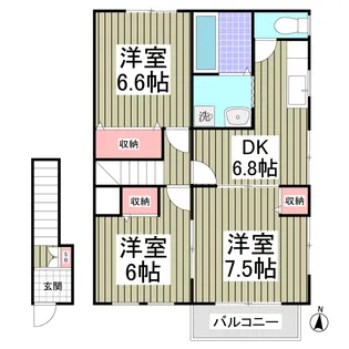 さくらコーポA【2階】の間取り