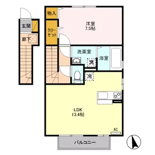 シャルムコート B【2階】の間取り