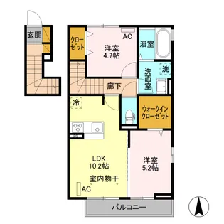 シャルム B【2階】の間取り