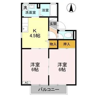 シェル駒生 B【2階】の間取り