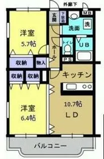 プリムヴェールA【3階】の間取り