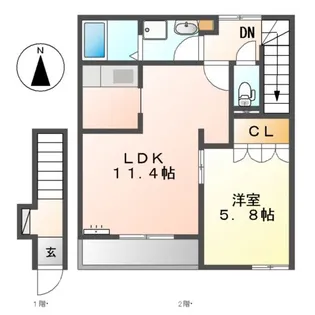エトワール大森金城学院前【2階】の間取り