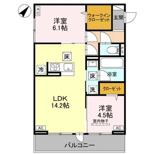 ノーブルラフィネ万平町 A【1階】の間取り