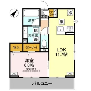 ノーブルラフィネ万平町 B【1階】の間取り