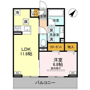 ノーブルラフィネ万平町 B【1階】の間取り