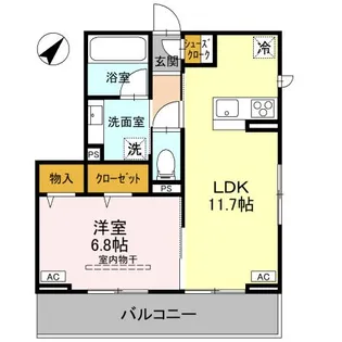 ノーブルラフィネ万平町 B【2階】の間取り