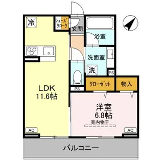 ノーブルラフィネ万平町 B【2階】の間取り