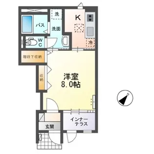 ラ・クラリエール(La Clairiere)【1階】の間取り
