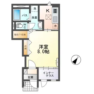 ラ・クラリエール(La Clairiere)【1階】の間取り