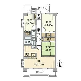 ヒューマンスクエア南柏【1階】の間取り