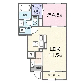 ヒカルサ豊橋東岩田 ノース【1階】の間取り