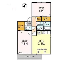 オランジュリー山本Ⅱ【2階】の間取り