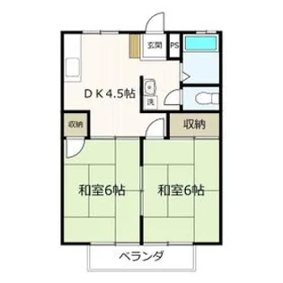 エステイト中島A【201号室】の間取り