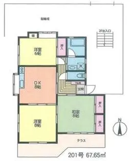第5グリーンハウス【2階】の間取り